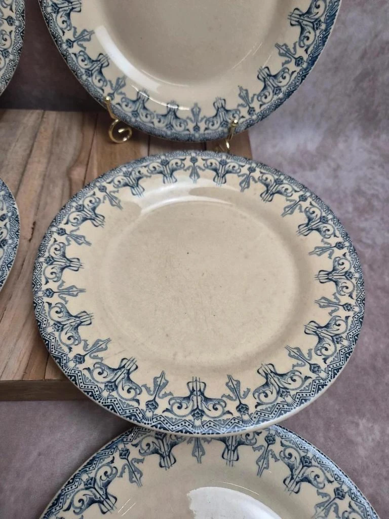 Lot de 6 assiettes planas antigas Gien – Terre de Fer – modelo Bengale – photo 7